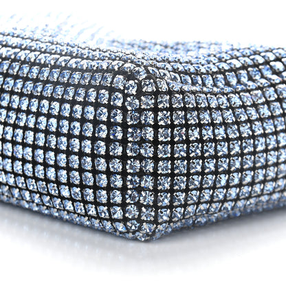 Alexander Wang Mesh Crystal Rhinestone Mini Heiress Pouch Blue Silver 9 of 9