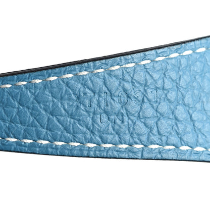 Hermes Taurillon Clemence Lindy 30 New Blue Jean 7 of 10