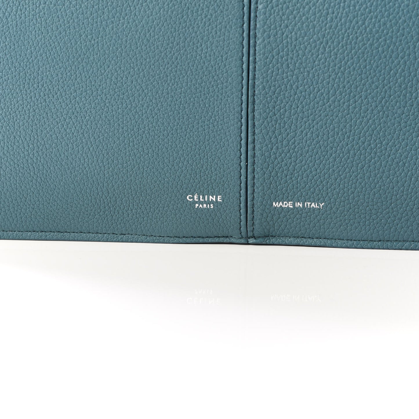 Baby Grained Calfskin Medium Tri-Fold Bag Ocean