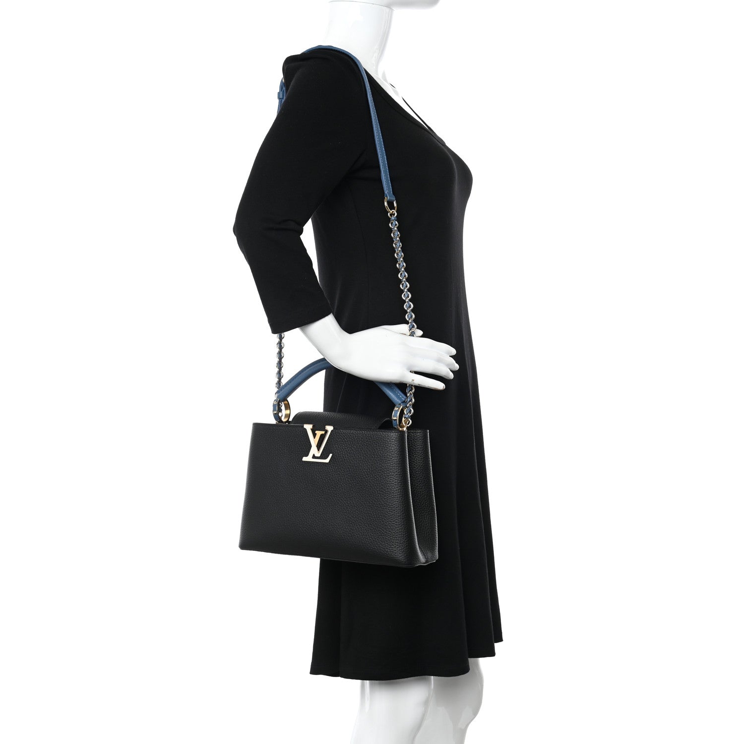 Louis Vuitton Taurillon Capucines BB Black General Blue 2 of 9