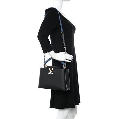Louis Vuitton Taurillon Capucines BB Black General Blue 2 of 9