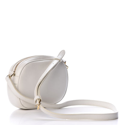 Celine Calfskin Quilted Small C Charm Bag White 3 of 11