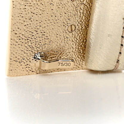 Chanel Metallic Lambskin Ruched CC Logo Belt 75/30 Gold 4 of 4