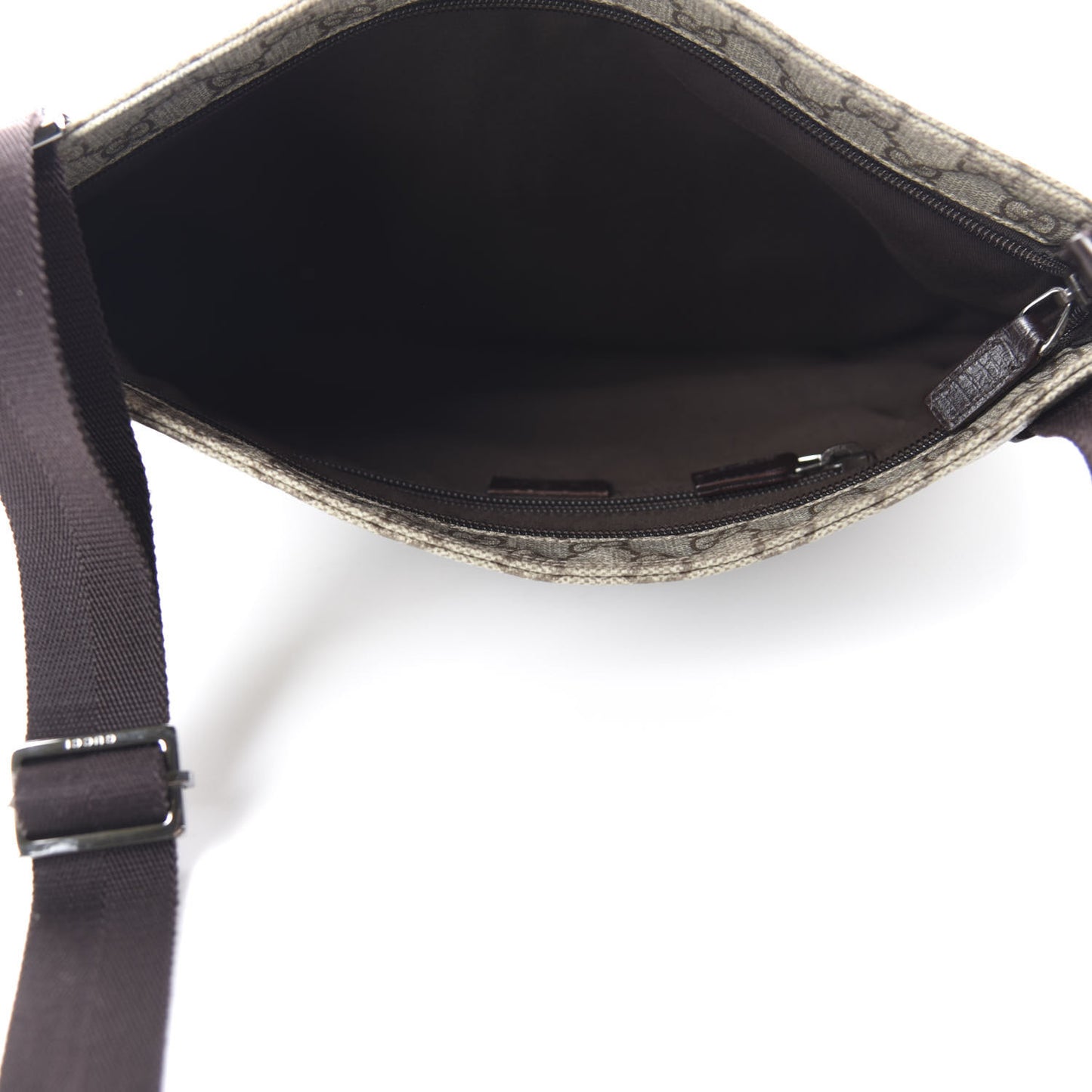 GG Plus Monogram Medium Flat Messenger Bag Dark Brown