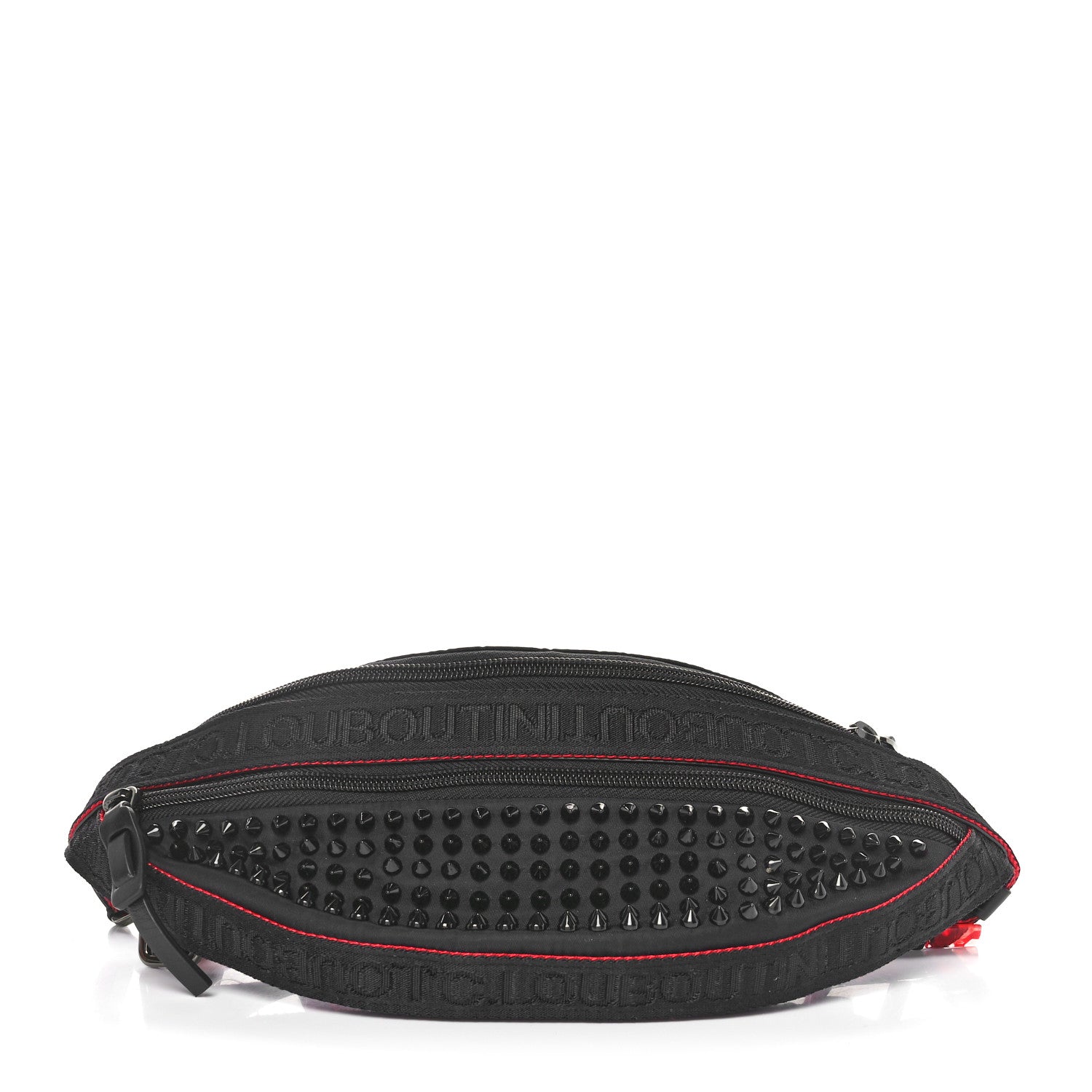 Christian Louboutin Calfskin Spiked Paris NYC Belt Bag Black 1 of 9
