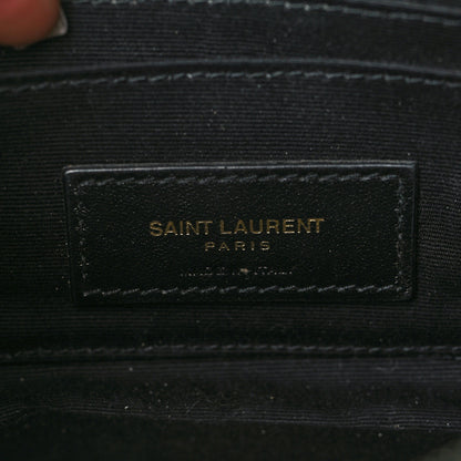 Saint Laurent Grained Lambskin Quilted Mini Becky Double Zip Bag Dark Green 7 of 11