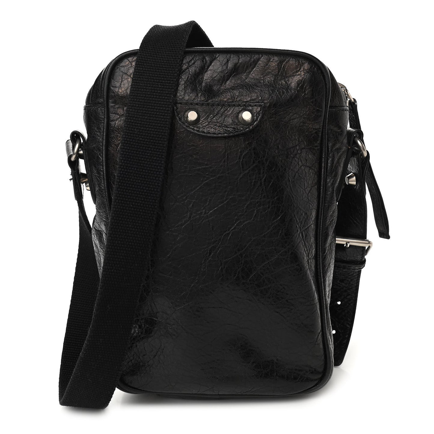 Agneau Classic Silver Hardware Reporter Shoulder Bag Black