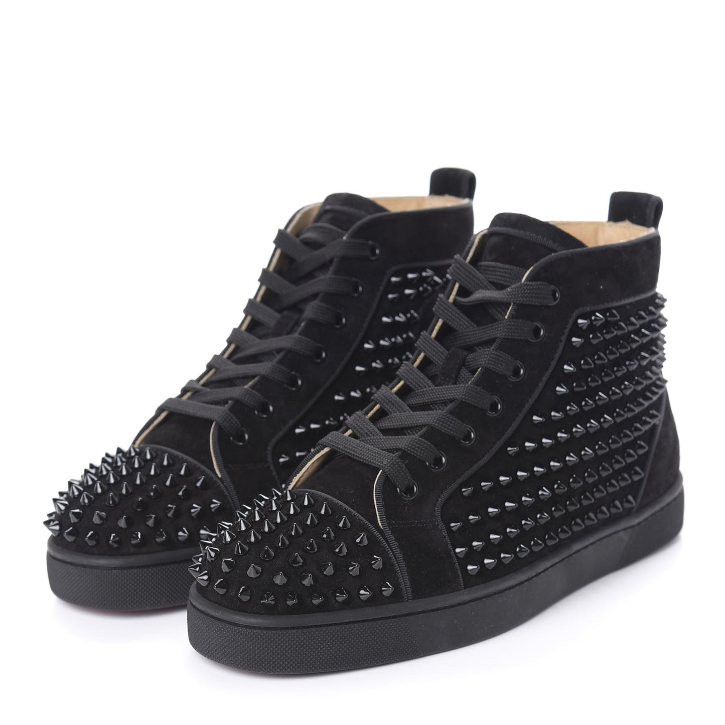 Veau Velours Mens Louis Spikes Flat Sneakers 39.5 Black