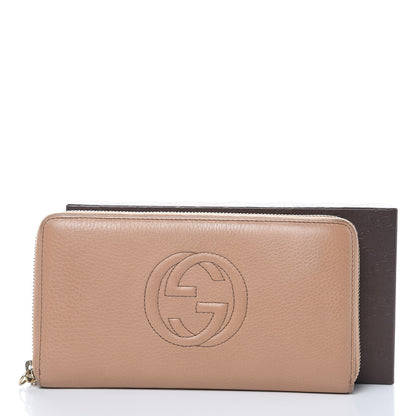Gucci Calfskin Soho Zip Around Wallet Camelia 13 of 14