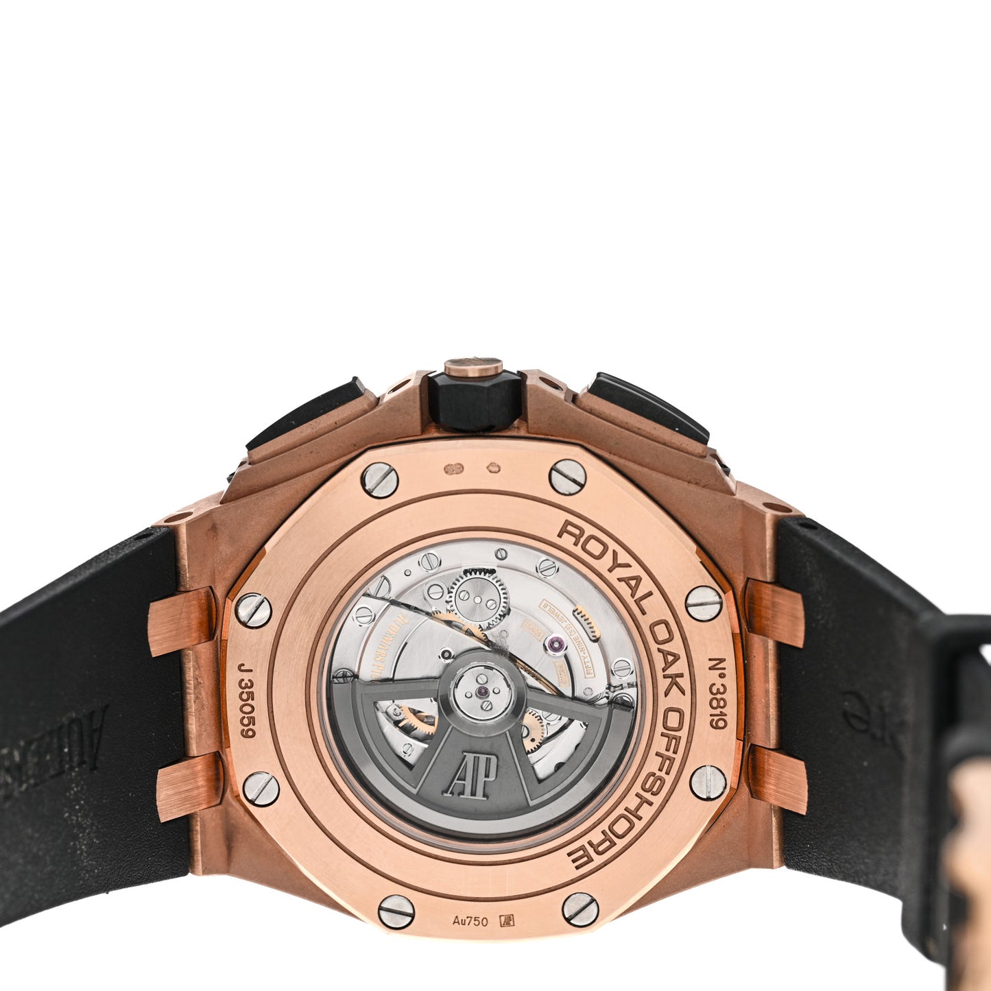 Ceramic 18K Rose Gold Rubber 44mm Royal Oak Offshore Chronograph Automatic Watch Black 26400RO.OO.A002CA.01
