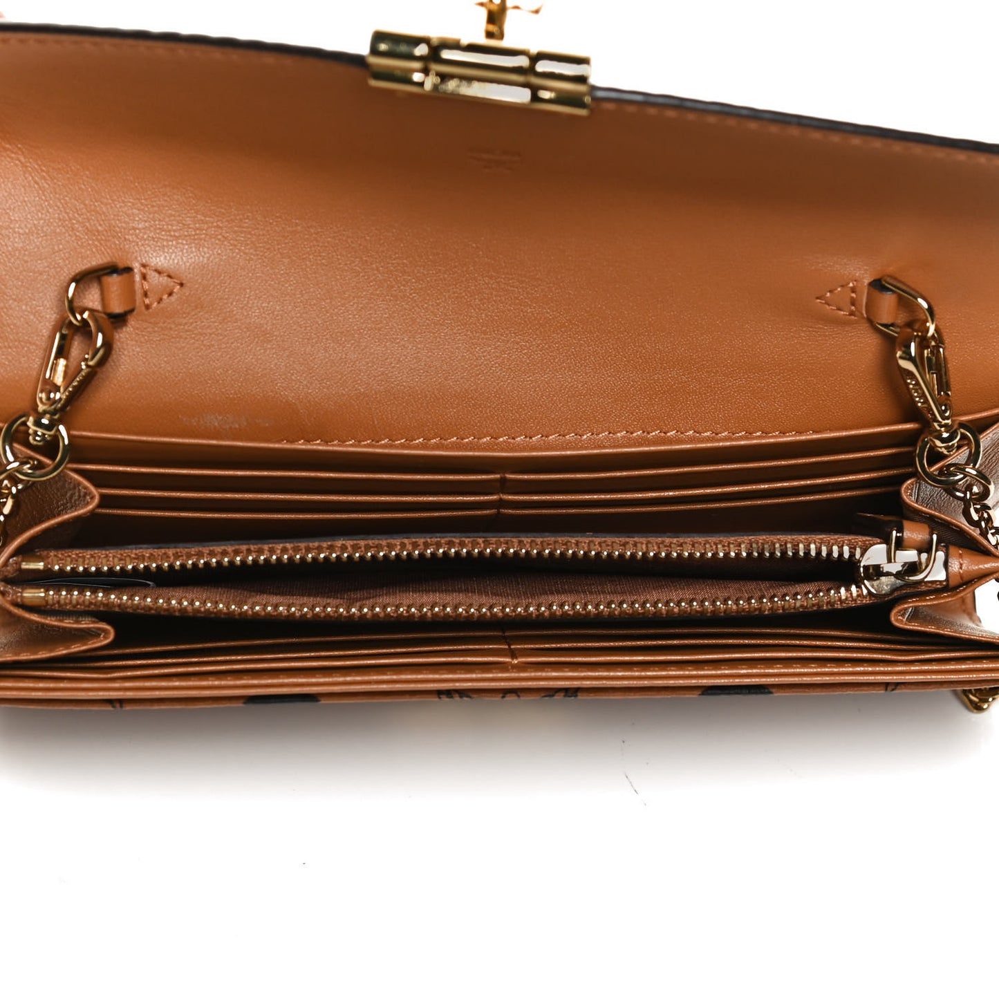 Visetos Large Patricia Wallet On Chain Cognac