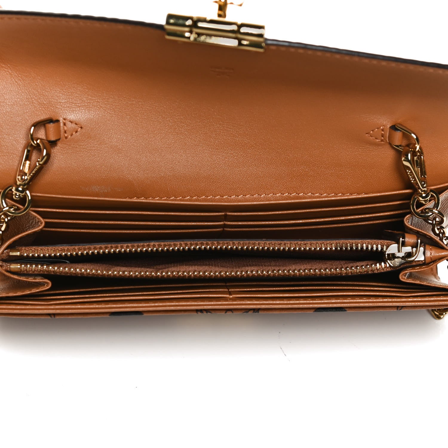 MCM Visetos Large Patricia Wallet On Chain Cognac 5 of 13