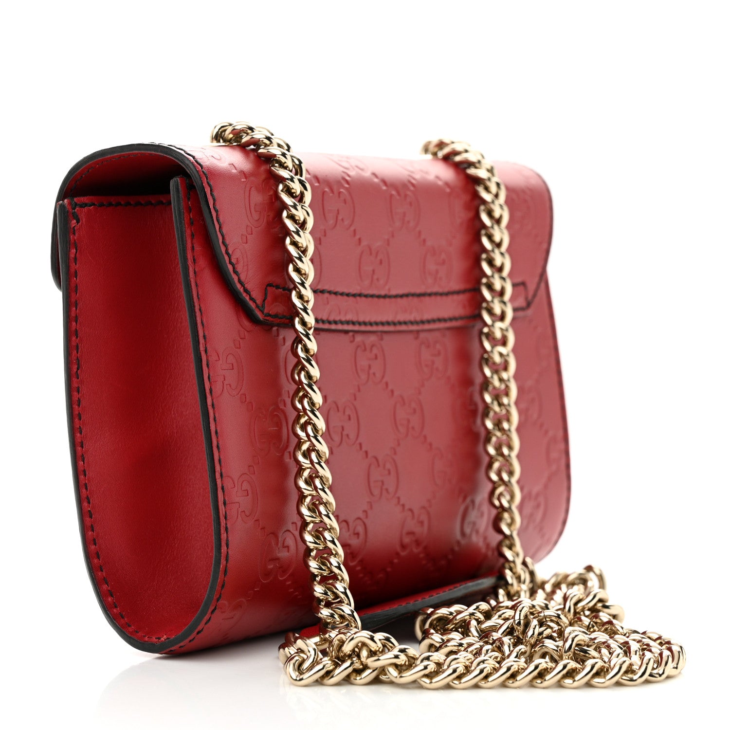 Gucci Guccissima Mini Emily Chain Shoulder Bag Red 3 of 11