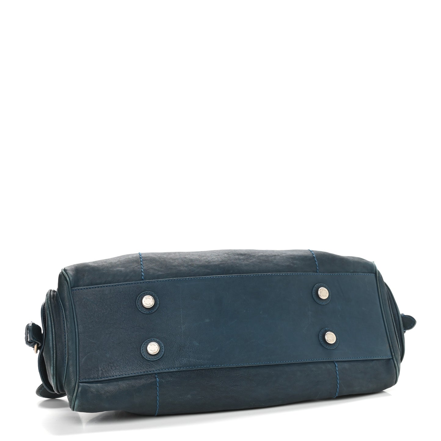 Calfskin Frame Satchel Blue