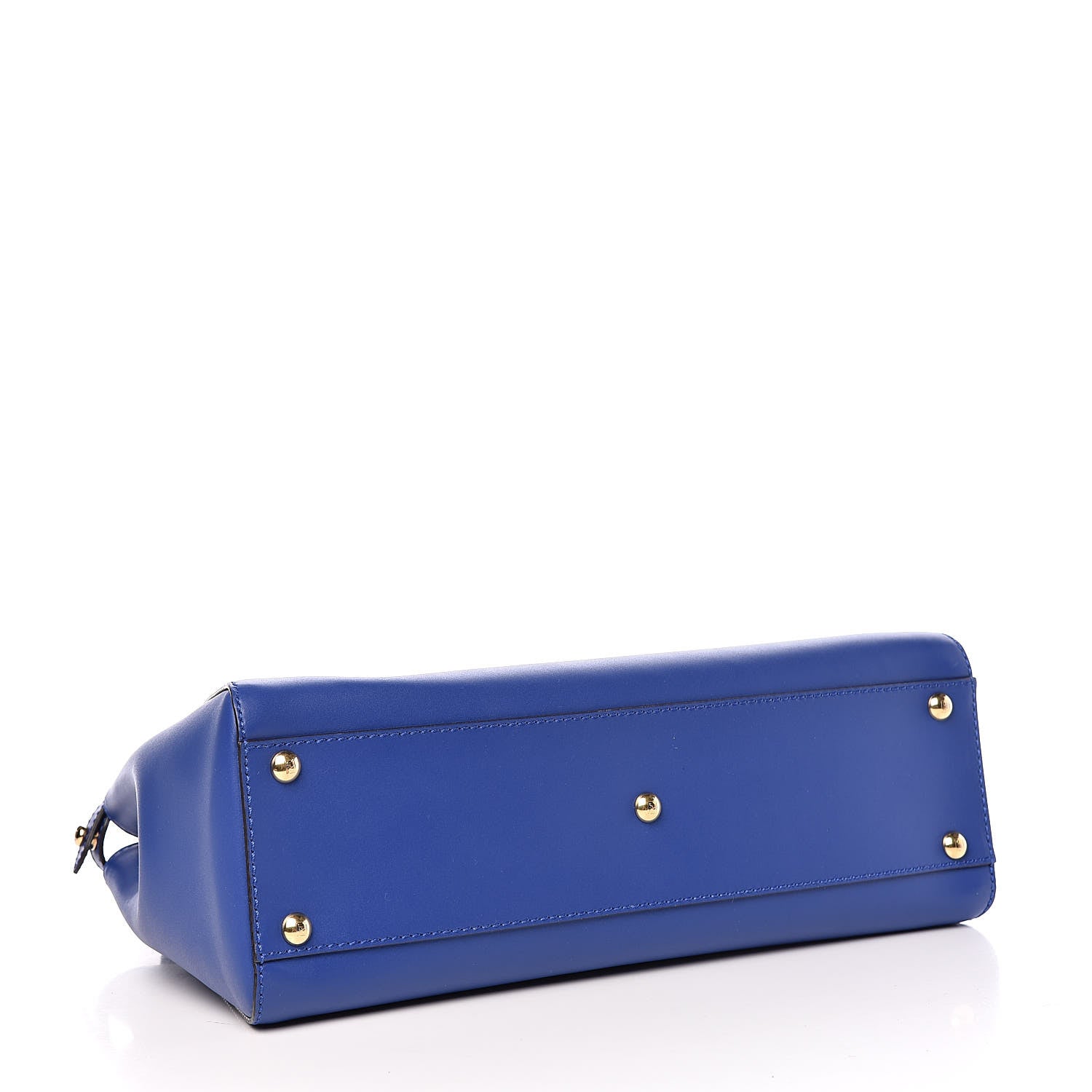 Fendi Vitello Morgan Fabric Jacquard Pequin Medium Peekaboo Iconic Satchel Blue Neon Tobacco 5 of 11