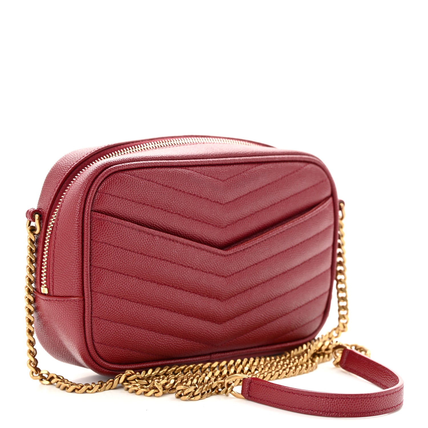 Saint Laurent Grain De Poudre Matelasse Monogram Mini Lou Camera Bag Opyum Red 3 of 10