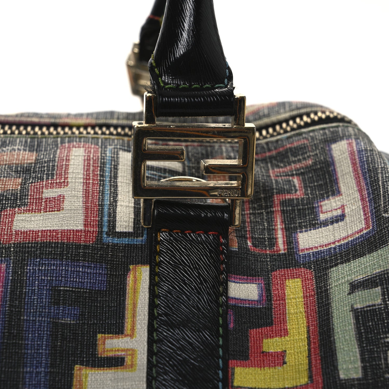 Fendi Zucca Spalmati Vitello FF Multicolor Forever Boston Multicolor Black 20 of 31