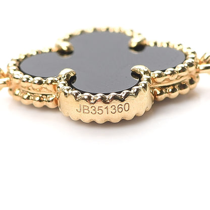 Van Cleef & Arpels 18K Yellow Gold Black Onyx 5 Motifs Vintage Alhambra Bracelet 5 of 5