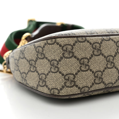 Gucci GG Supreme Monogram Textured Dollar Calfskin Web Small Ophidia GG Handbag Beige Ebony New Acero 8 of 12