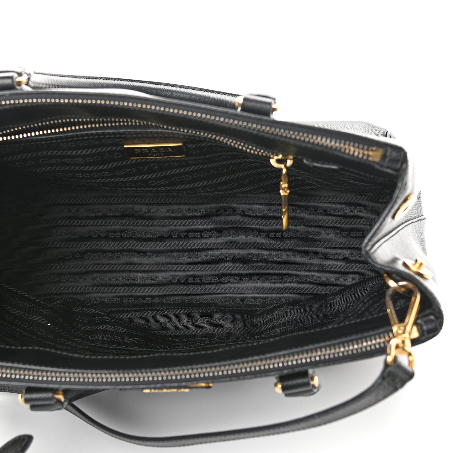Saffiano Small Galleria Double Zip Tote Black