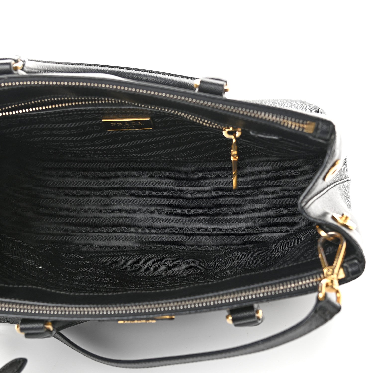 Prada Saffiano Small Galleria Double Zip Tote Black 4 of 9