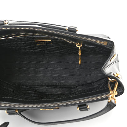Prada Saffiano Small Galleria Double Zip Tote Black 4 of 9