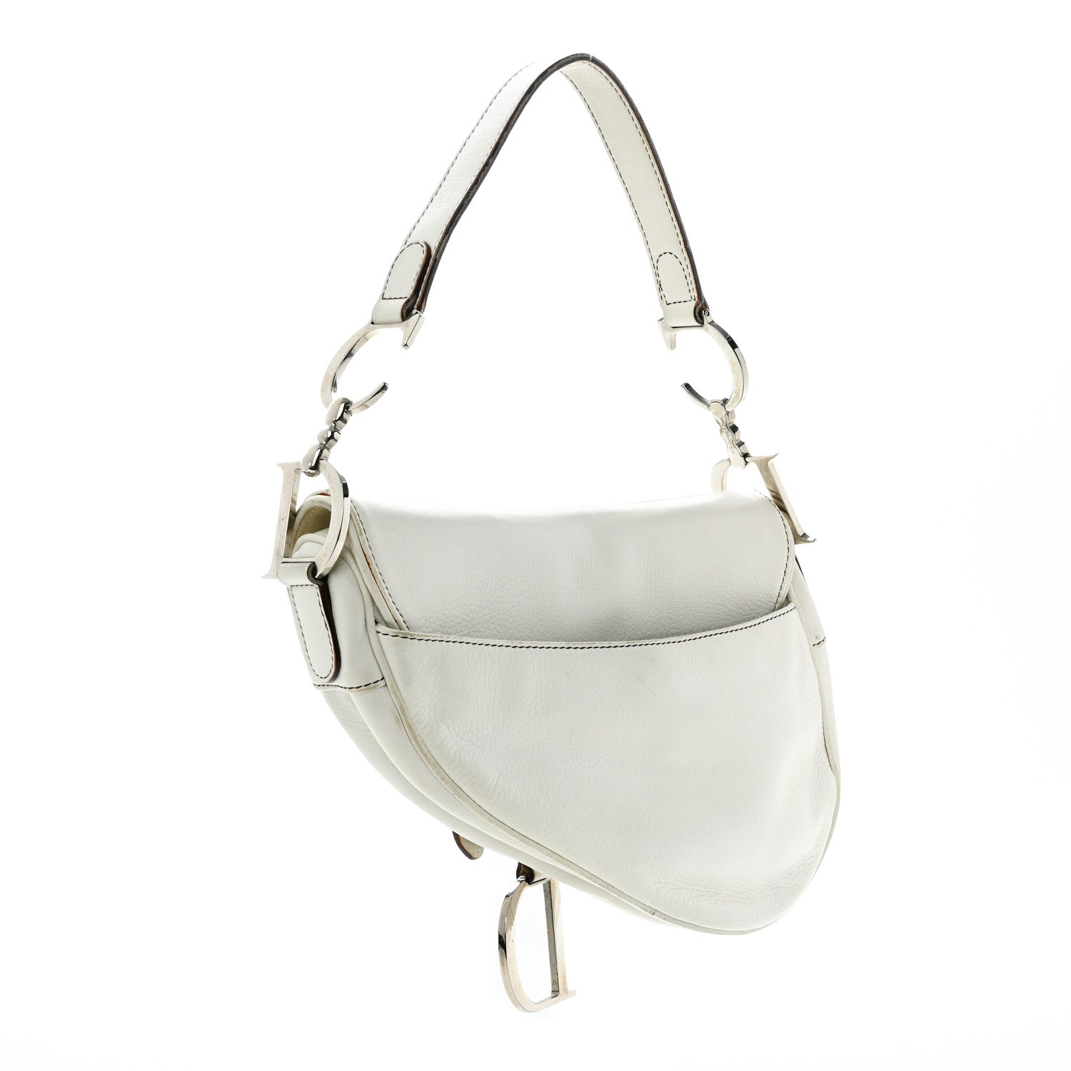 Christian Dior Calfskin Saddle Bag White 3 of 27