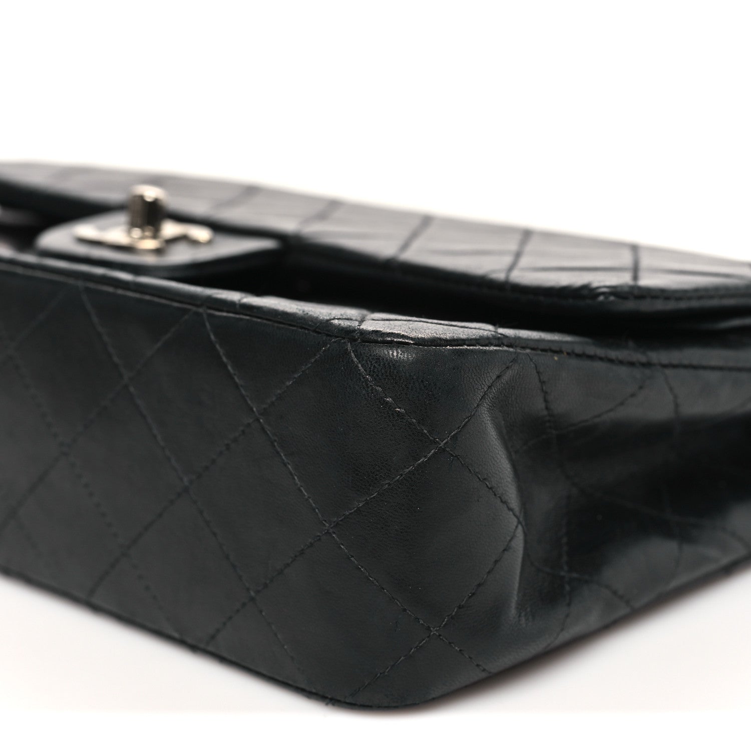 Chanel Lambskin Quilted Medium Double Flap Black 10 of 12