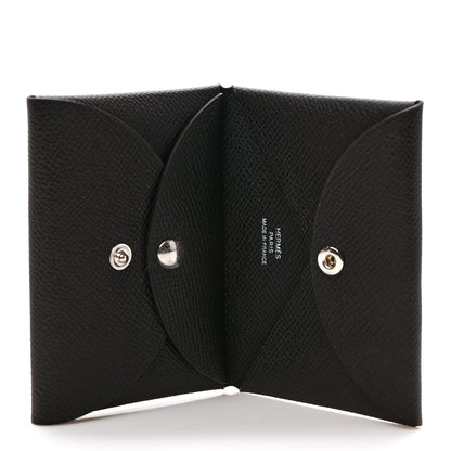 Hermes Epsom Calvi Duo Card Case Black 5 of 7