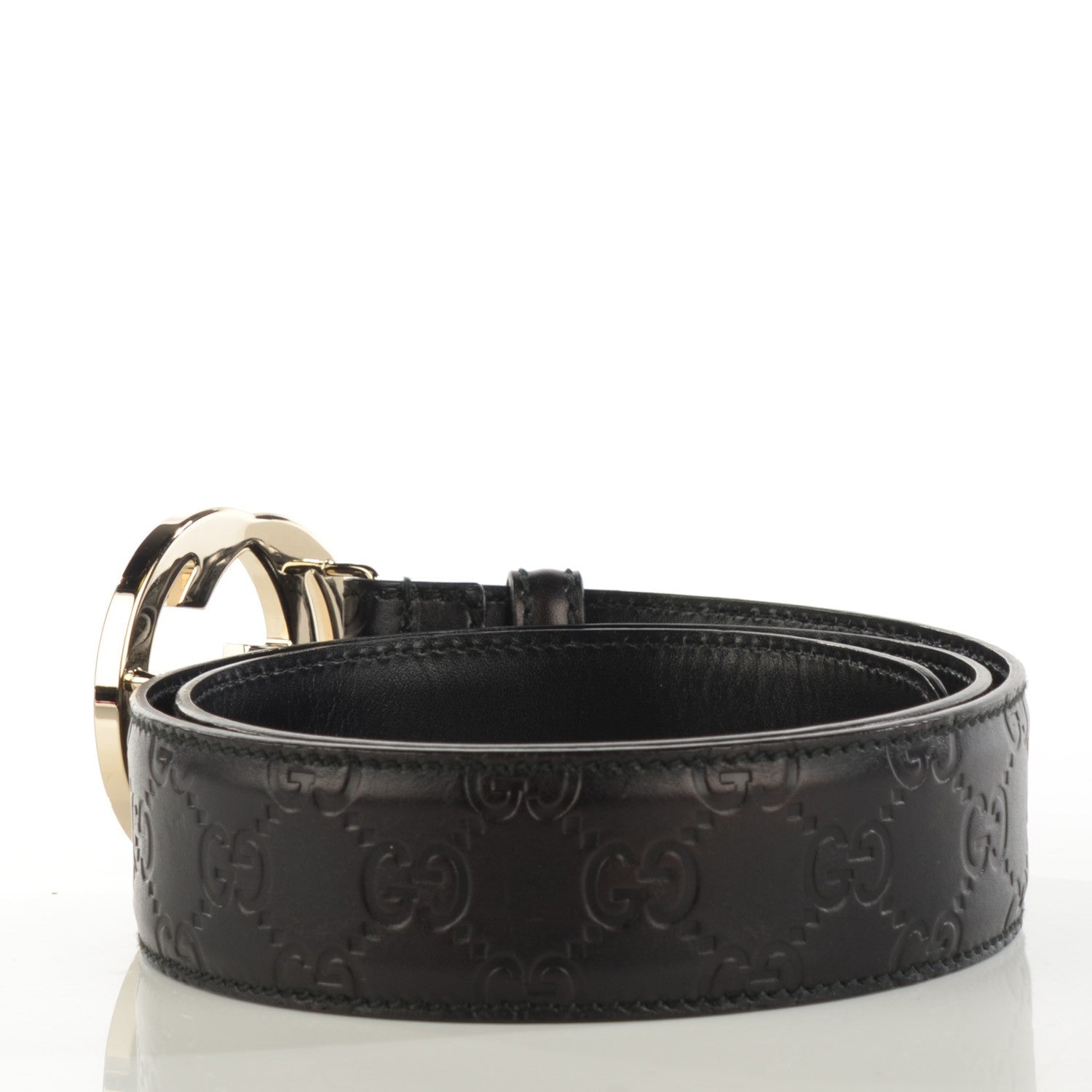Gucci Guccissima Interlocking G Belt Black 85 34 3 of 6