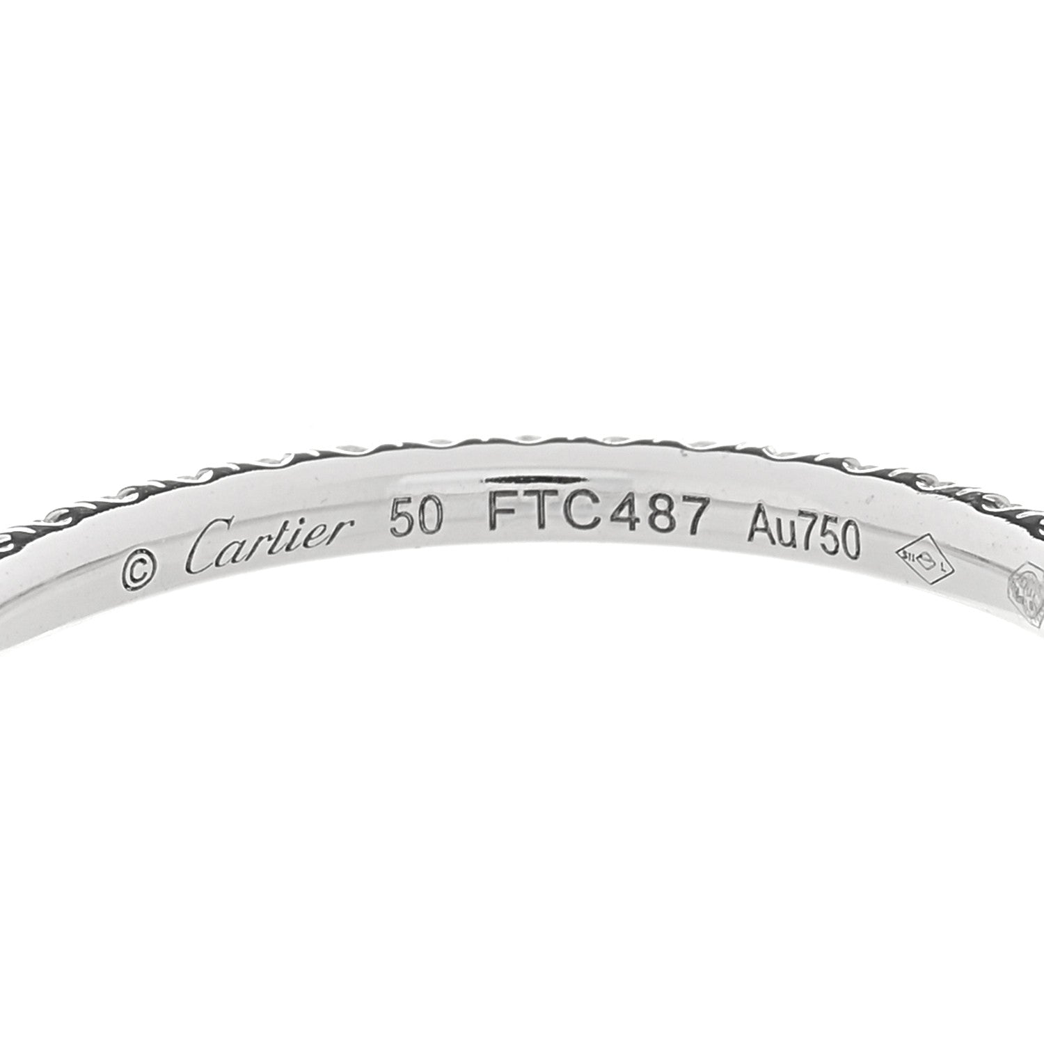 Cartier 18K White Gold Diamond 1.5mm Étincelle de Cartier Wedding Band Ring 50 5.25 4 of 4