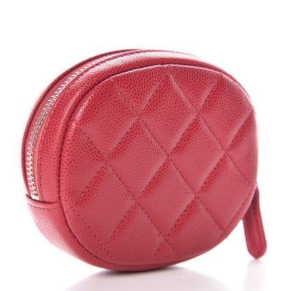 Chanel Caviar Quilted Zip Around Classic Coin Purse Dark Pink 3 of 8