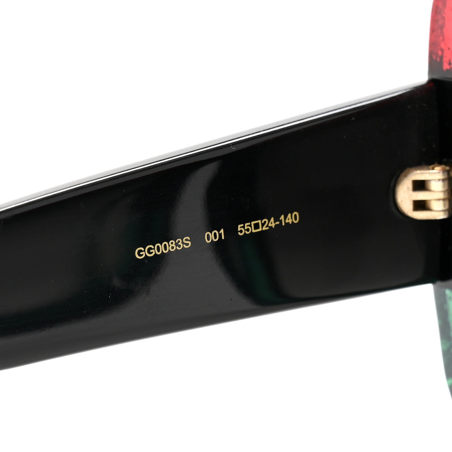 Acetate Square Frame Sunglasses GG0083S Glitter Red Black Green