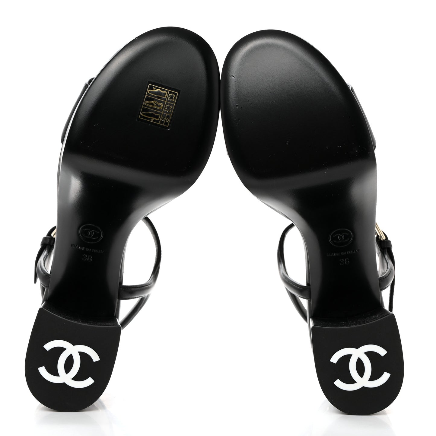 Lambskin Logo Platform Sandals 38 Black