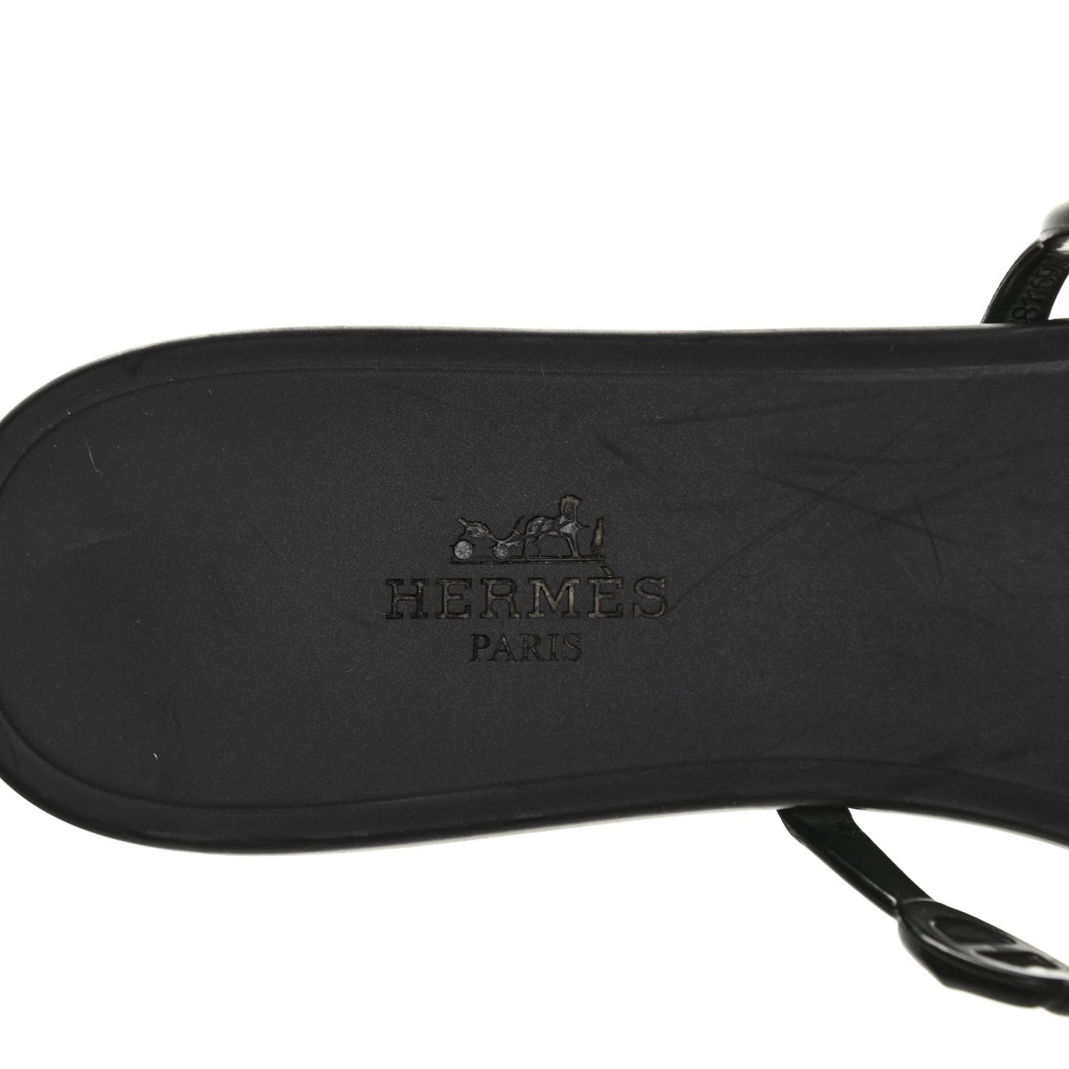Hermes Rubber Chaine d'Ancre Rivage Sandals 38 Black 6 of 8