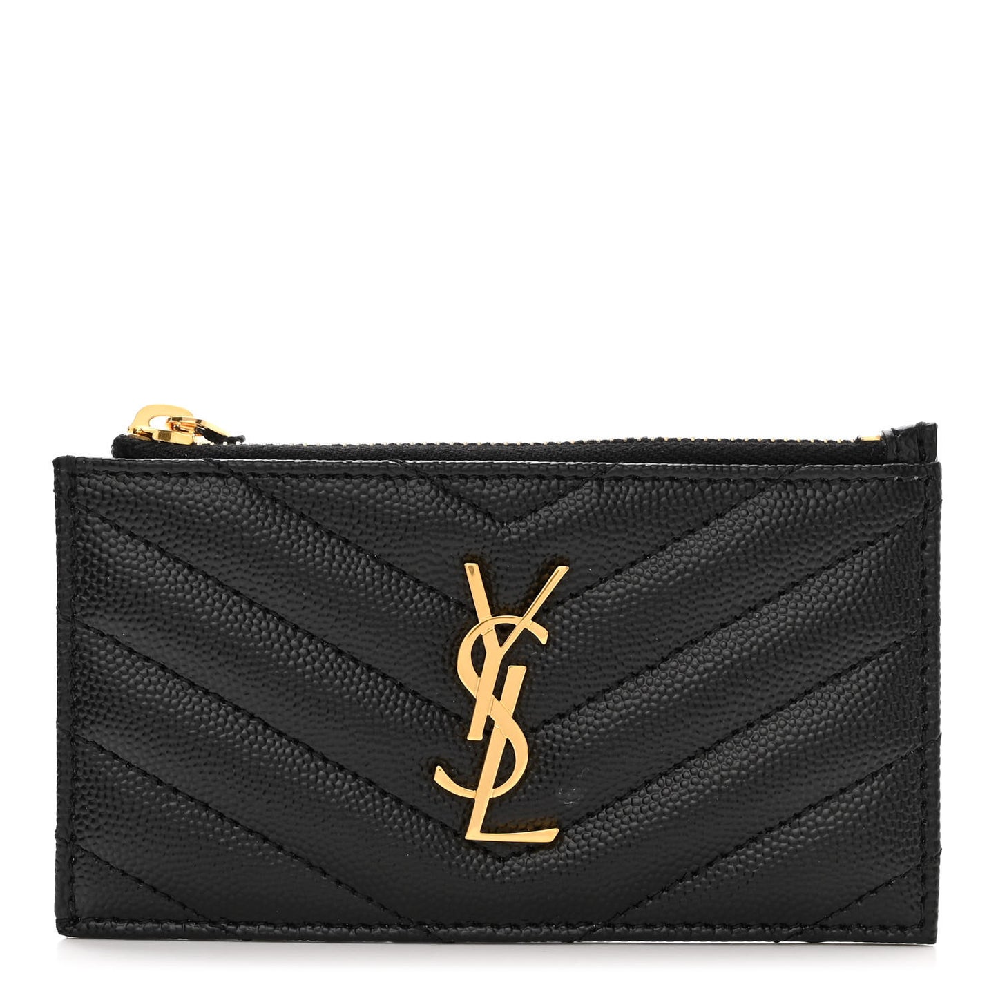 Monogram Grain de Poudre 5 Fragments Zip Pouch Card Holder Black