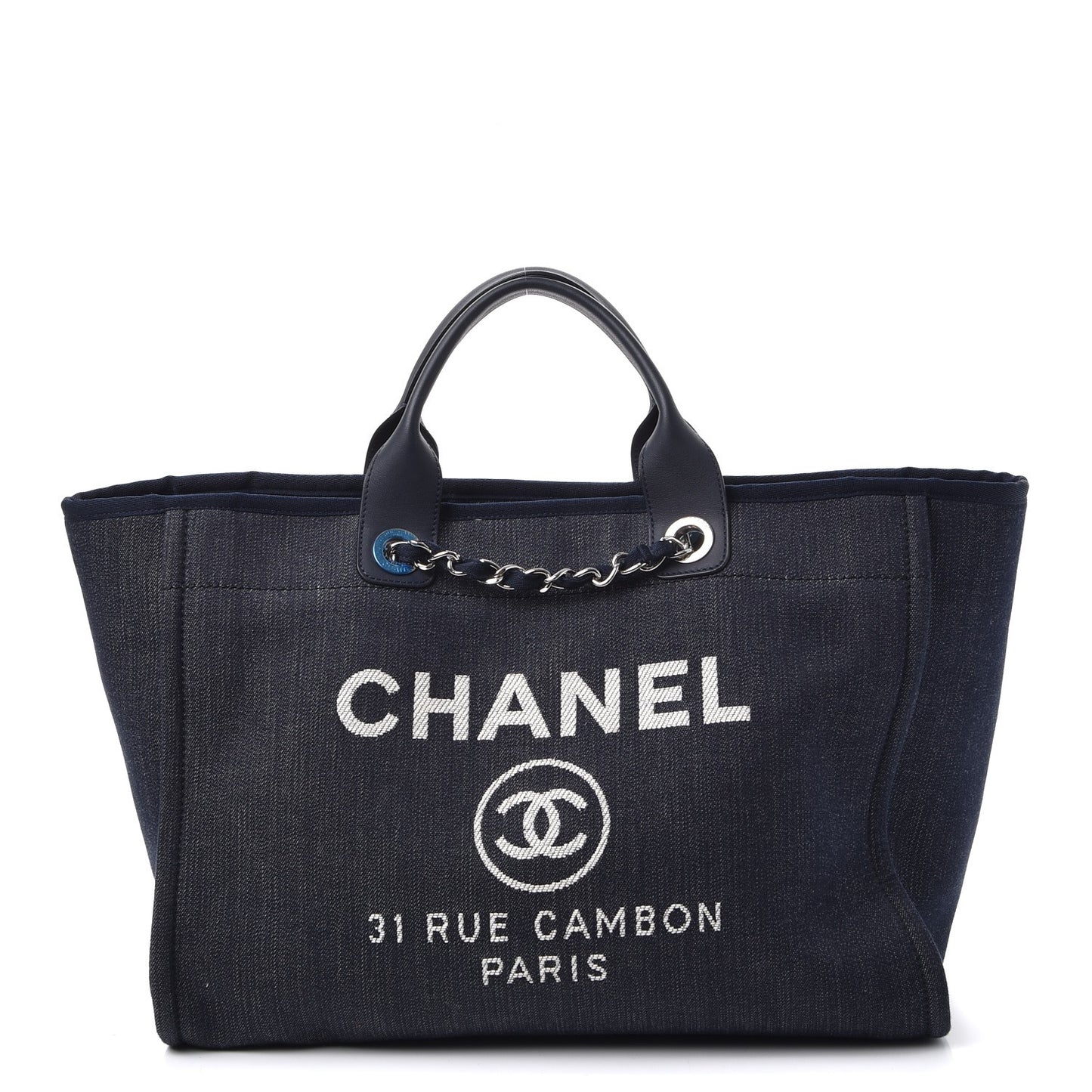 Denim Large Deauville Tote Dark Blue