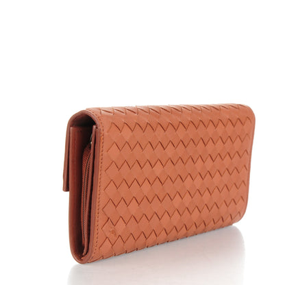 Bottega Veneta Nappa Intrecciato Continental Flap Wallet Copper 3 of 8