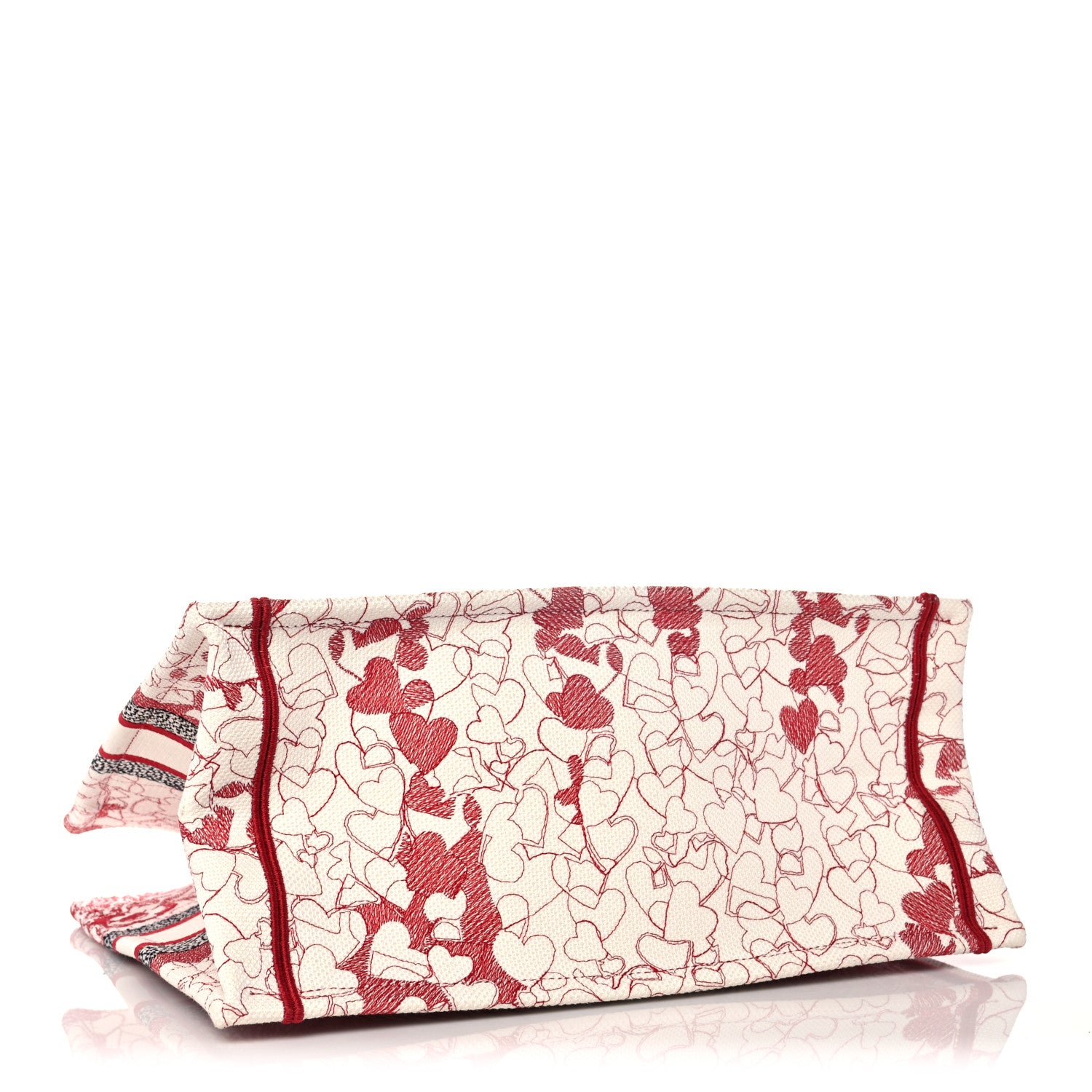 Christian Dior Canvas Embroidered Medium Dioramour D-Royaume Book Tote Red Multicolor 4 of 10