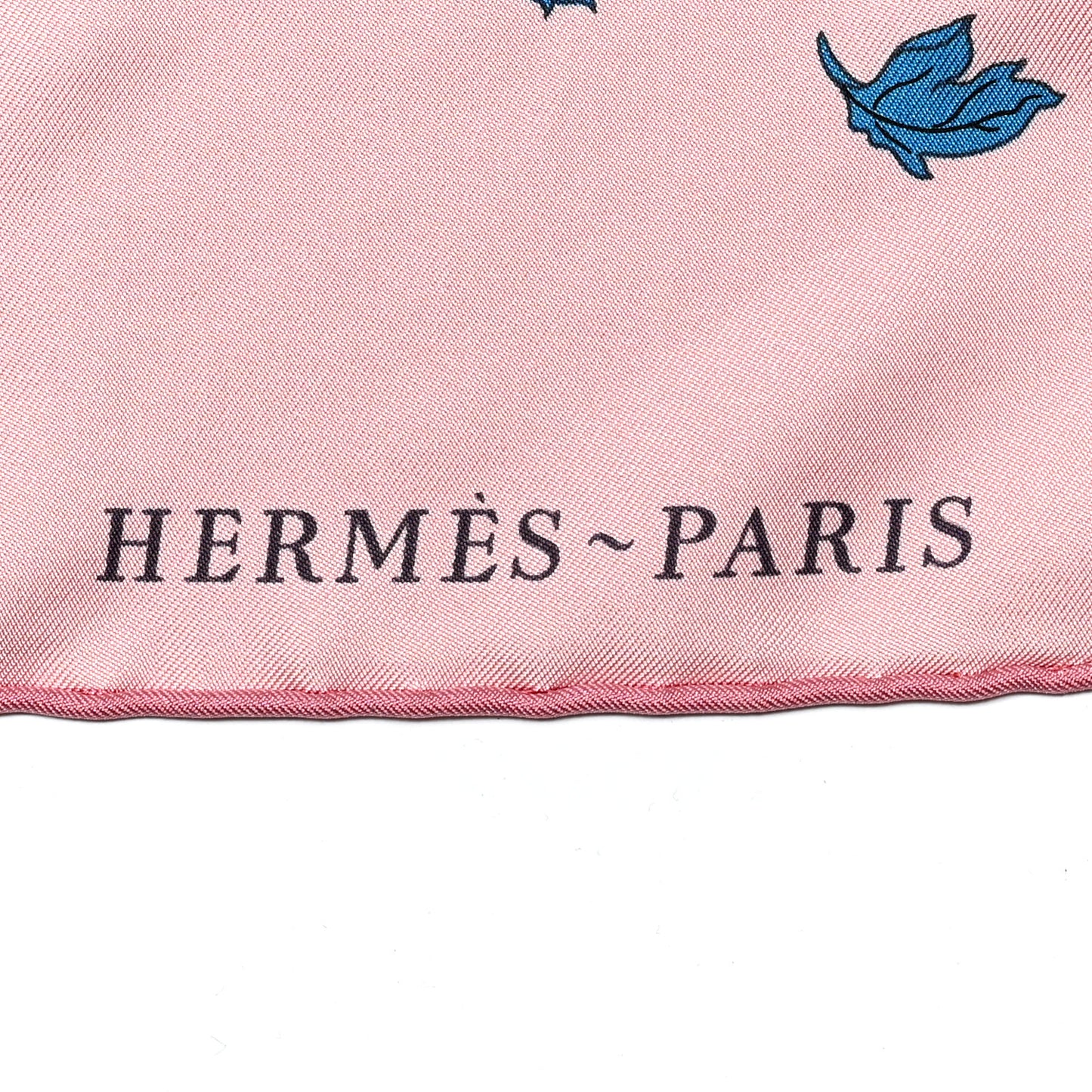 Silk Twill Robe Legere Scarf 90 Rose Hortensia Bleu