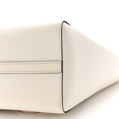 Prada Saffiano Cuir City Calf Monochrome Shopping Tote White 9 of 10
