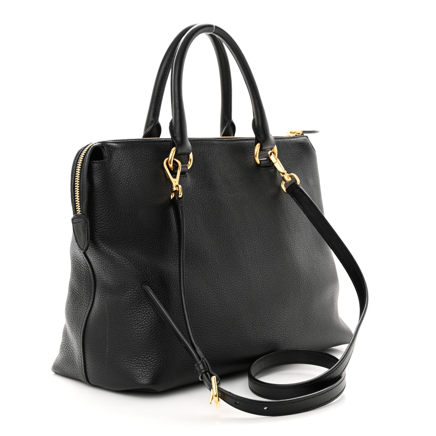 Prada Vitello Daino Boxy Tote Black 3 of 12
