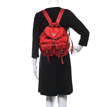 Prada Tessuto Nylon Small Backpack Rosso 2 of 8