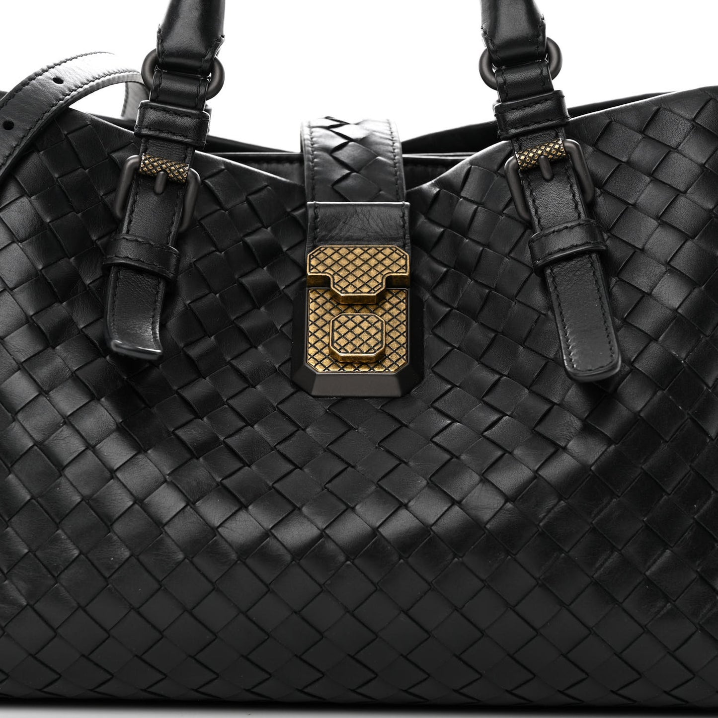 Nappa Intrecciato Small Roma Tote Black