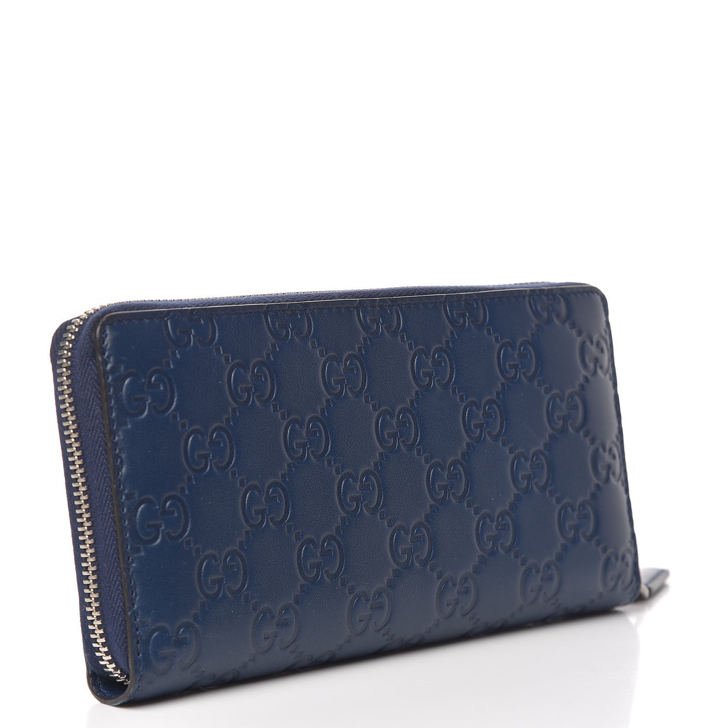 X MLB Guccissima Signature NY Yankees Embroidered Zip Around Wallet Royale Ivory