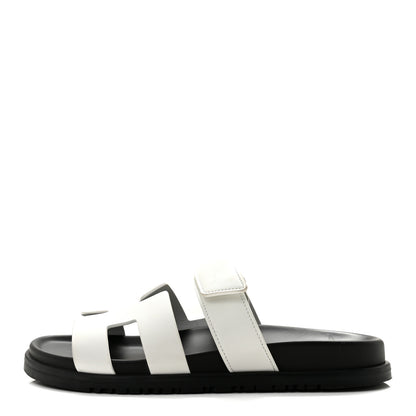 Hermes Calfskin Womens Chypre Sandals 38.5 White 1 of 13