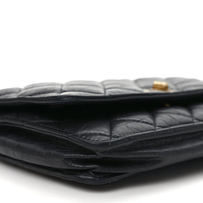 Chanel Aged Calfskin Quilted Reissue Wallet On Chain WOC Black 9 of 12