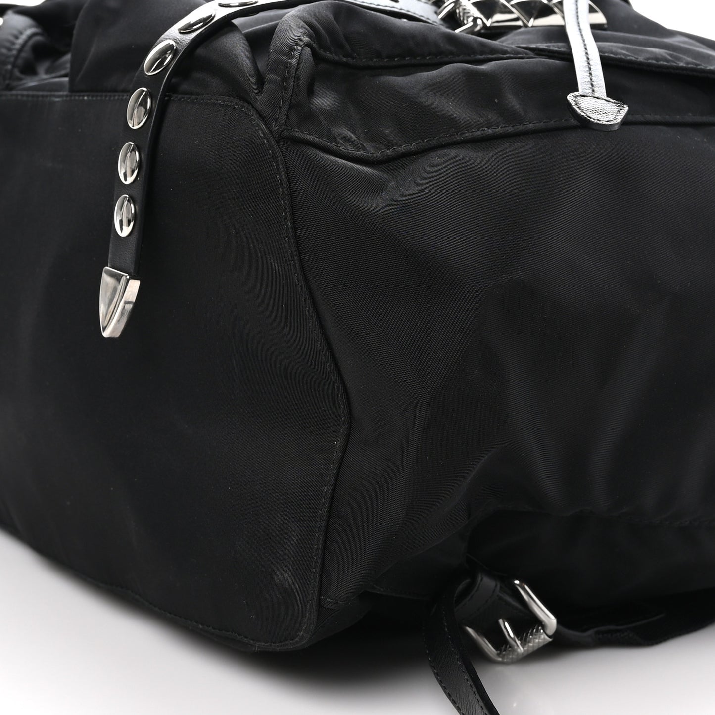 Nylon New Vela Studded Backpack Black