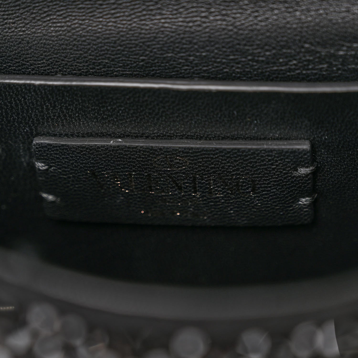 Valentino Garavani Crystal Suede Lacquer Monochrome Medium Roman Stud Shoulder Bag Black 6 of 10
