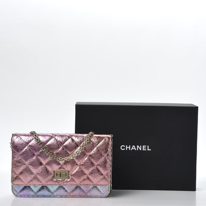 Chanel Metallic Goatskin Quilted 2.55 Reissue Wallet on Chain WOC Multicolor 11 of 11